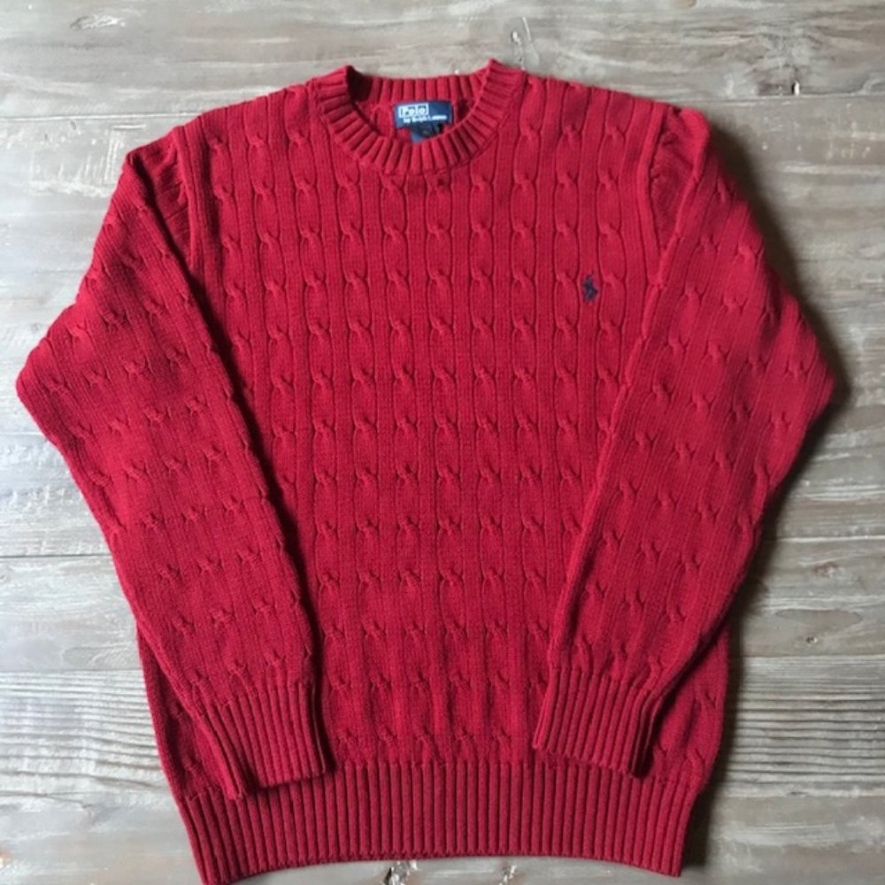 Polo by Ralph Lauren Red Cable Sweater